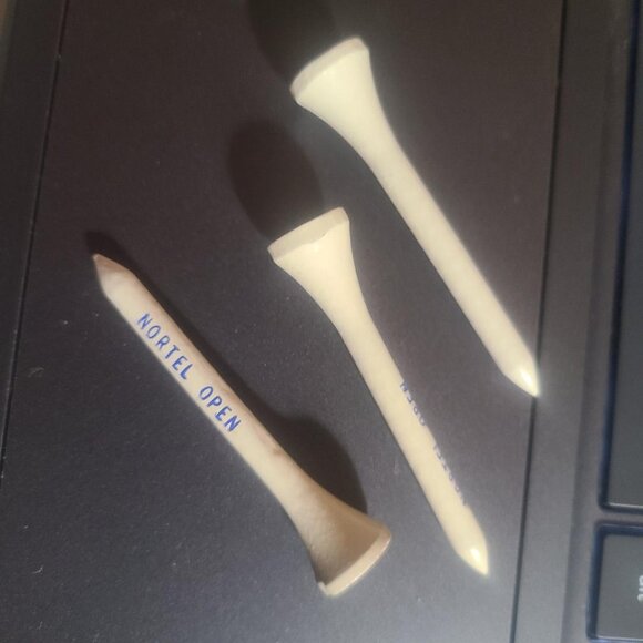 Nortel Open Vintage 1990's Golf Tees Set (3) - Northern Telecom Golfing Golfer - Picture 2 of 4